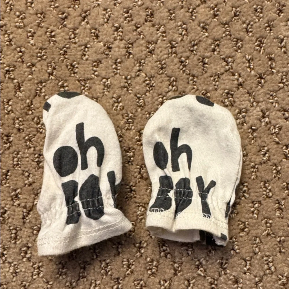 ⚠️Striped Green Baby Hat and 3 Mittens Set for Newborn Baby⚠️